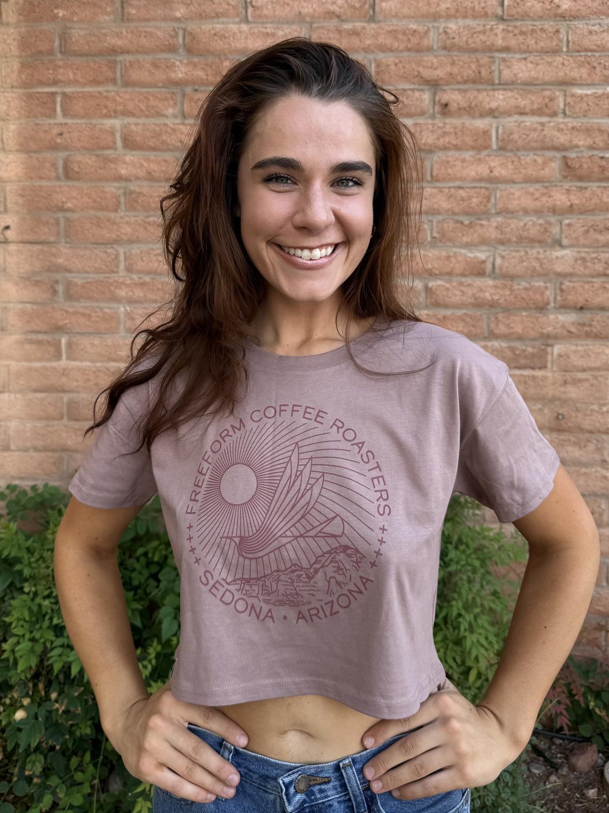 FreeForm Crop Bird Tee - Hazy Pink