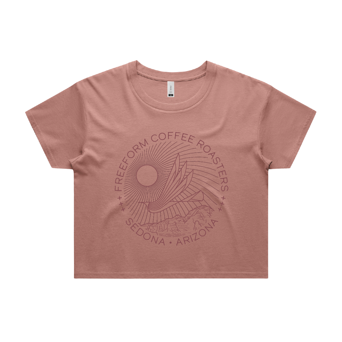 FreeForm Crop Bird Tee - Hazy Pink