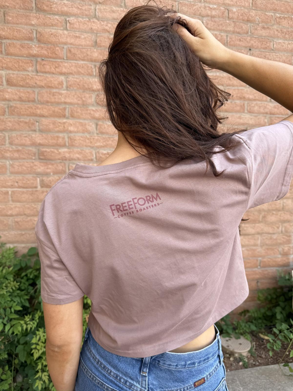 FreeForm Crop Bird Tee - Hazy Pink