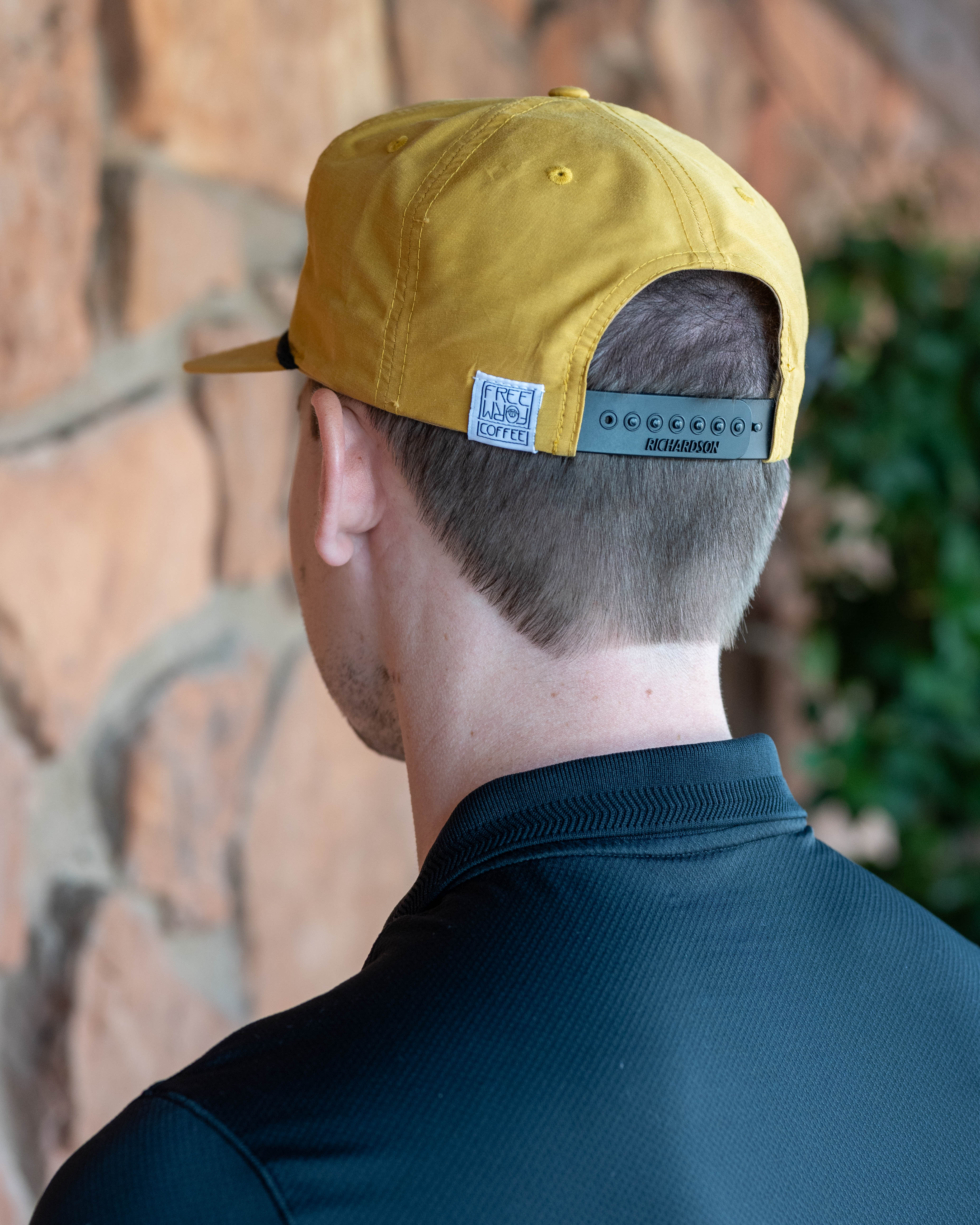 FreeForm Hat - Gold with Black Embroidery