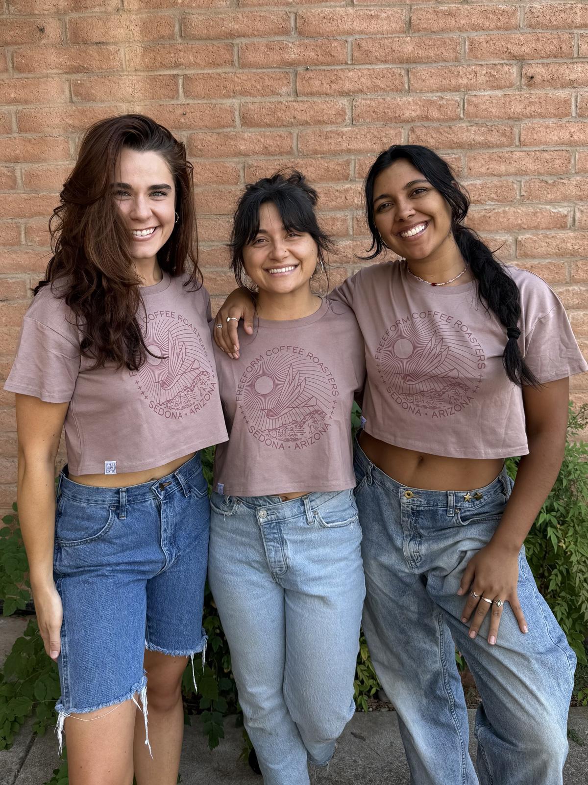 FreeForm Crop Bird Tee - Hazy Pink