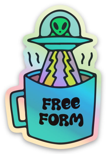 FreeForm Holographic UFO Sticker