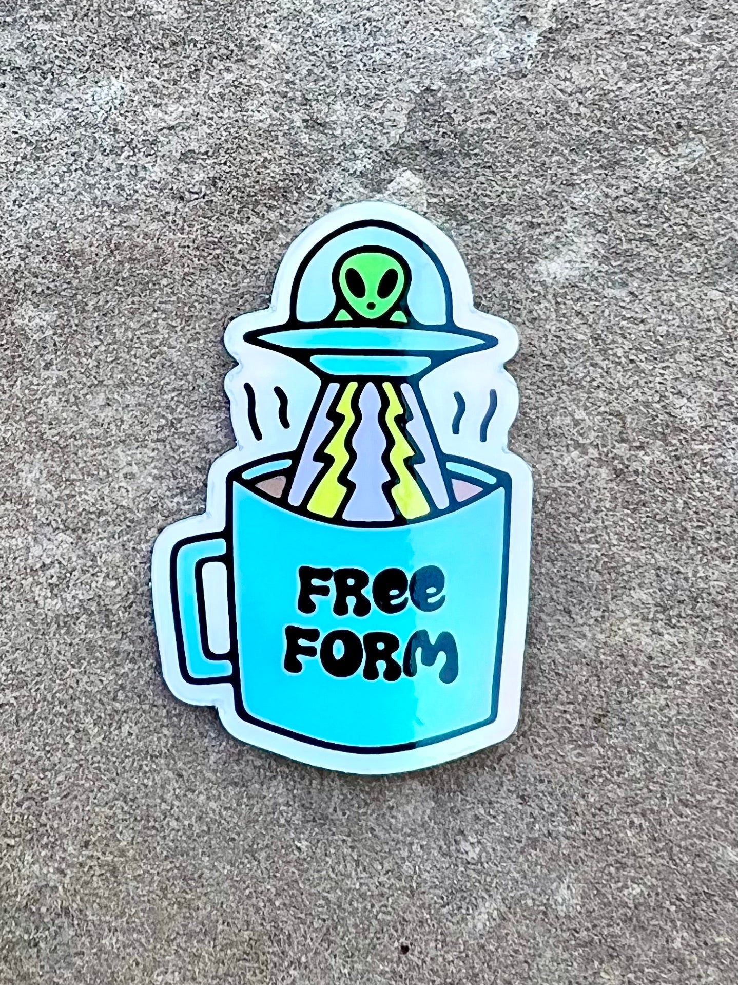 FreeForm Holographic UFO Sticker