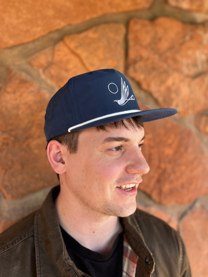 FreeForm Hat - Navy with White Embroidery