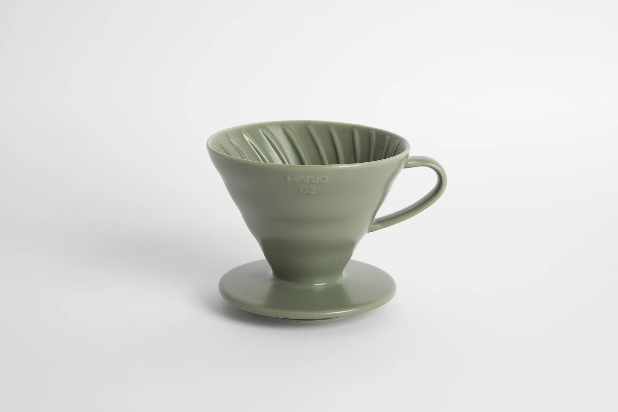 Hario V60-02 Ceramic Coffee Dripper - Oil Green